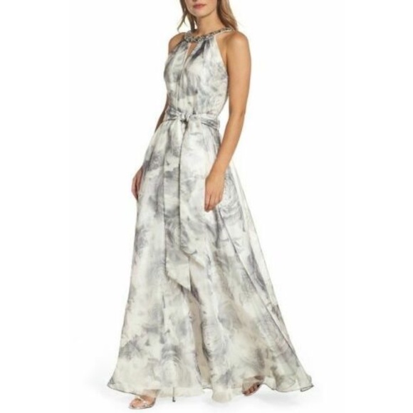 Eliza J Floral Embellished Organza Gown - Picture 9 of 12